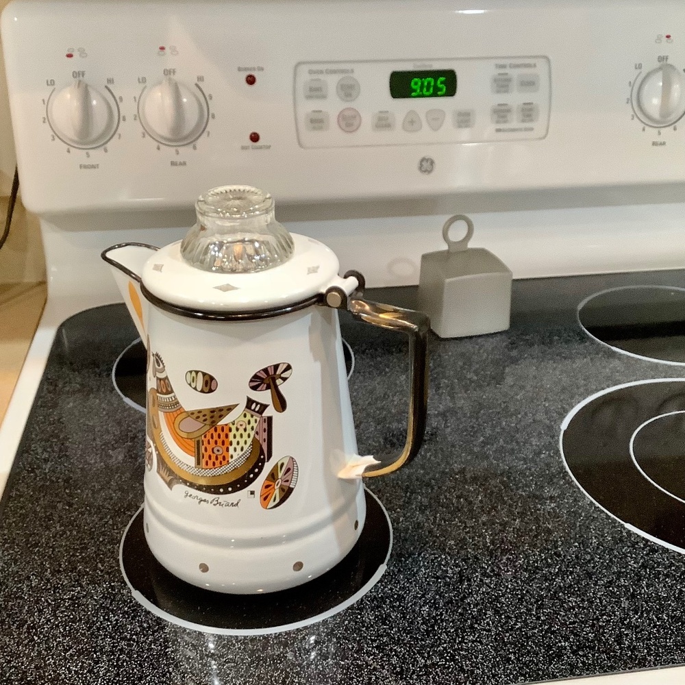 Vintage 1950s Georges Briard Enamelware Perculator